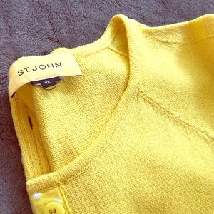 XL, 3/4 sleeve St. John yellow cardigan.